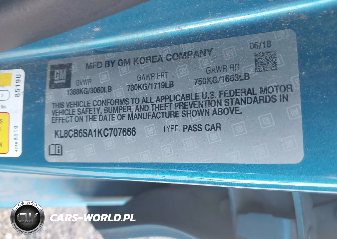 2019 Chevrolet Spark Ls Cvt VIN:KL8CB6SA1KC707666 - 9