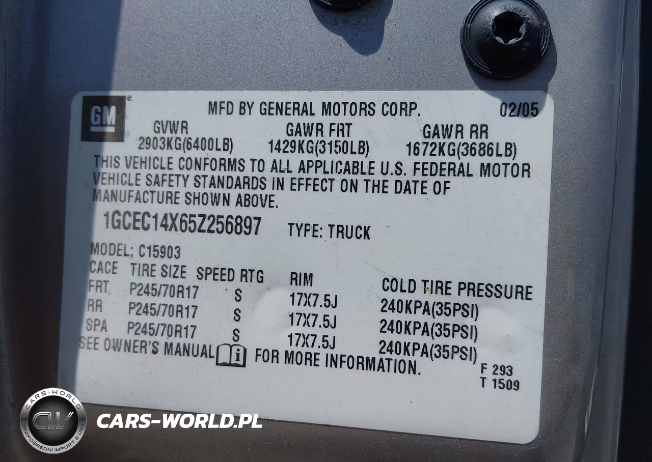 2005 Chevrolet Silverado 1500 Work Truck VIN:1GCEC14X65Z256897 - 9