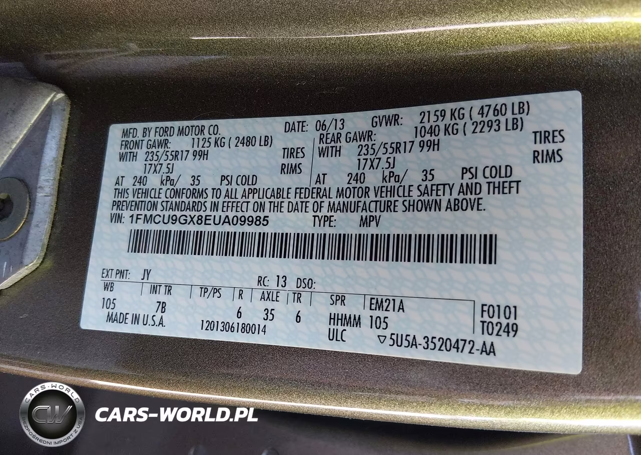 2014 Ford Escape Se VIN:1FMCU9GX8EUA09985 - 9