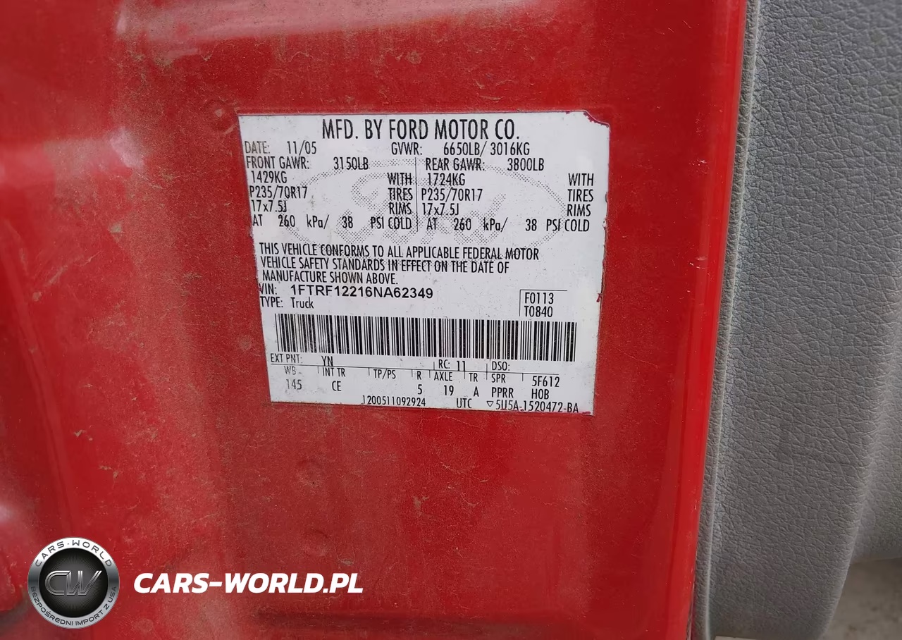 2006 Ford F-150 Stx-Xl-Xlt VIN:1FTRF12216NA62349 - 9