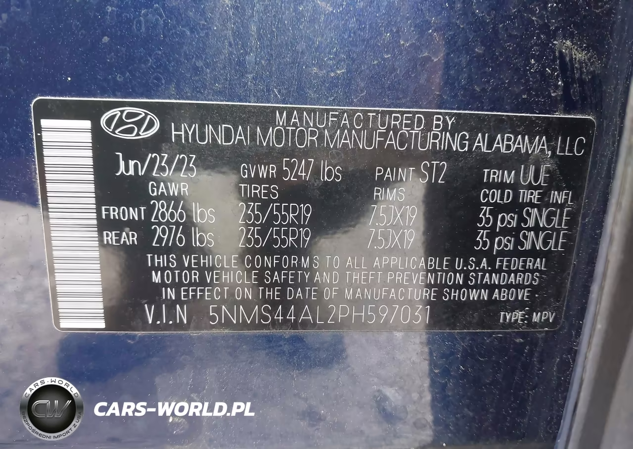 2023 Hyundai Santa Fe Limited VIN:5NMS44AL2PH597031 - 9