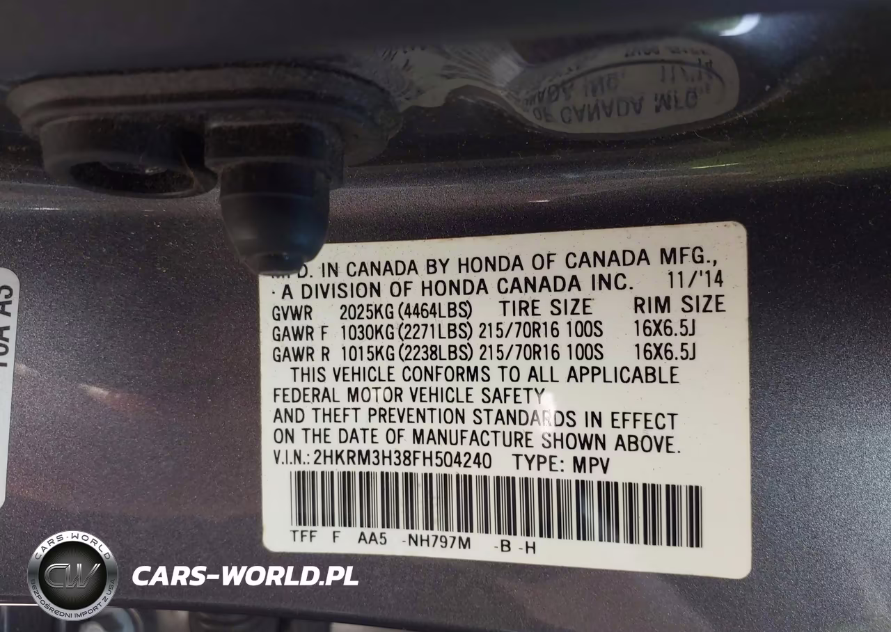 2015 Honda Cr-V Lx VIN:2HKRM3H38FH504240 - 9