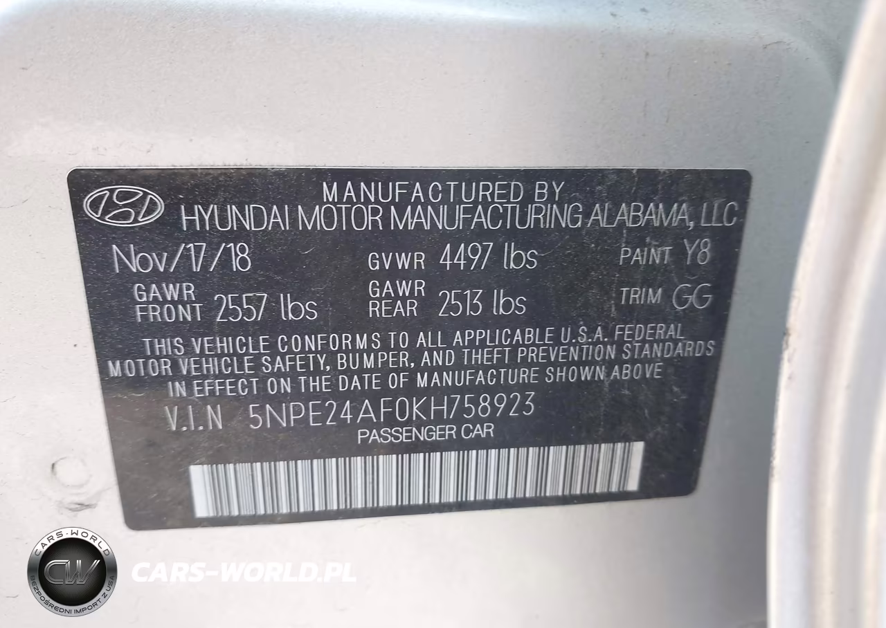 2019 Hyundai Sonata Se VIN:5NPE24AF0KH758923 - 9