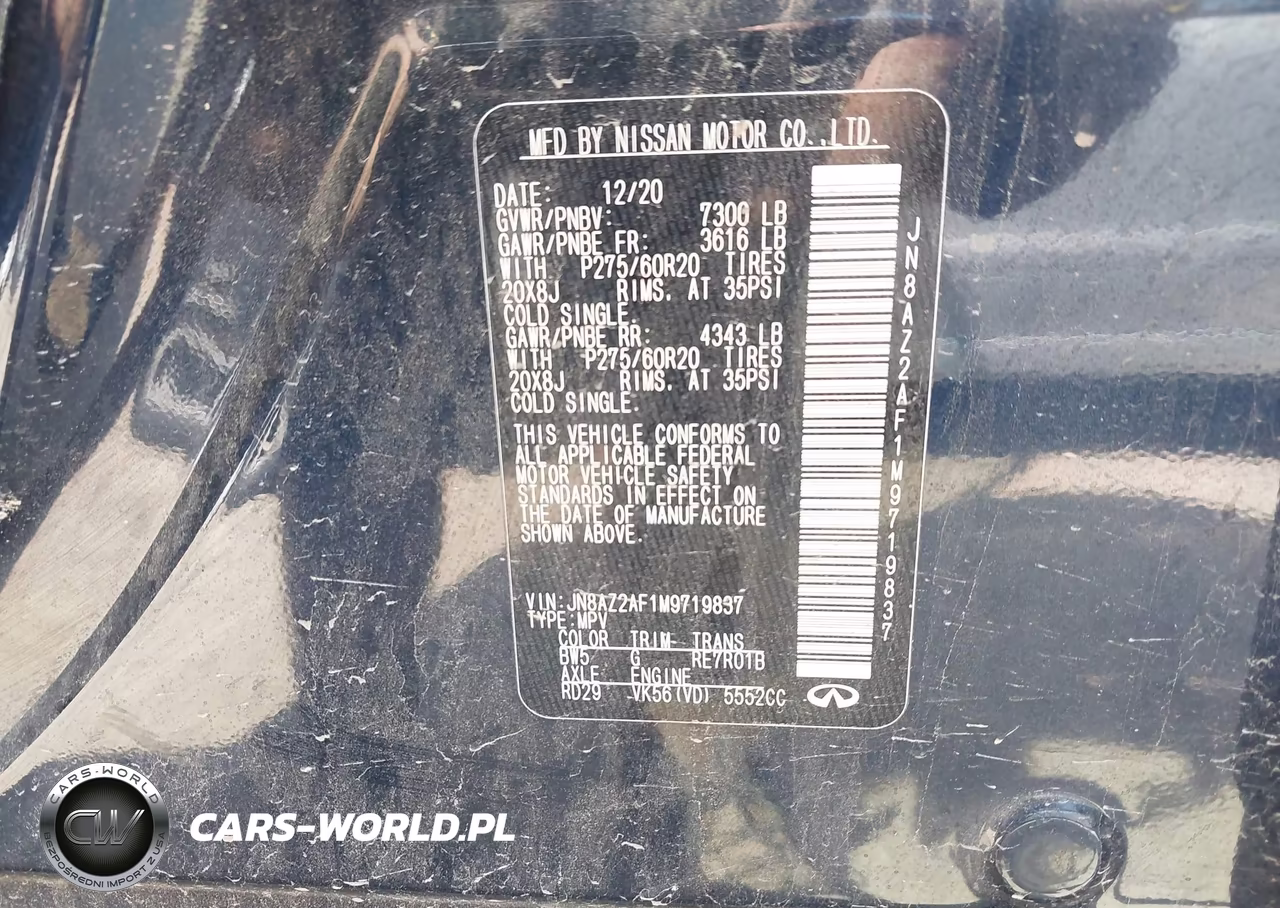 2021 Infiniti Qx80 Luxe VIN:JN8AZ2AF1M9719837 - 9