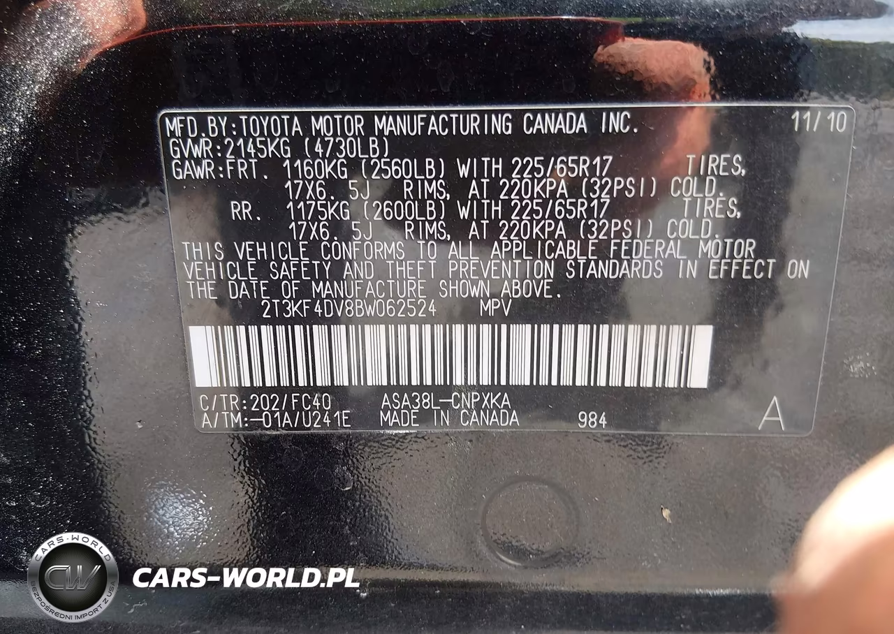 2011 Toyota Rav4 VIN:2T3KF4DV8BW062524 - 9