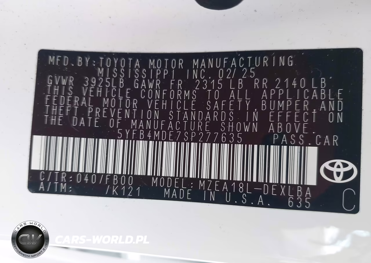2025 Toyota Corolla Le VIN:5YFB4MDE7SP277635 - 9