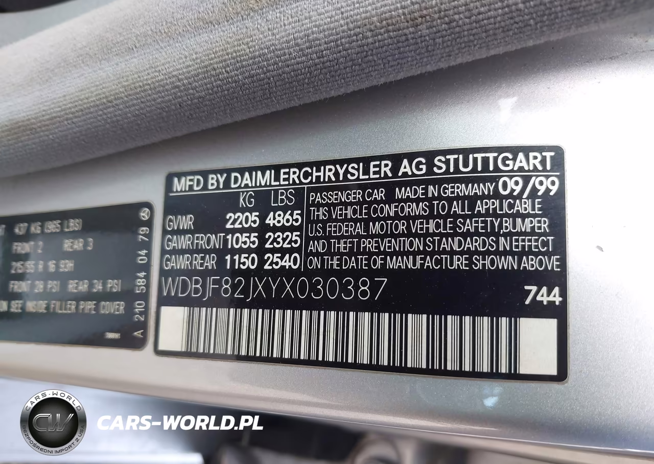 2000 Mercedes-Benz E 320 4M VIN:WDBJF82JXYX030387 - 9