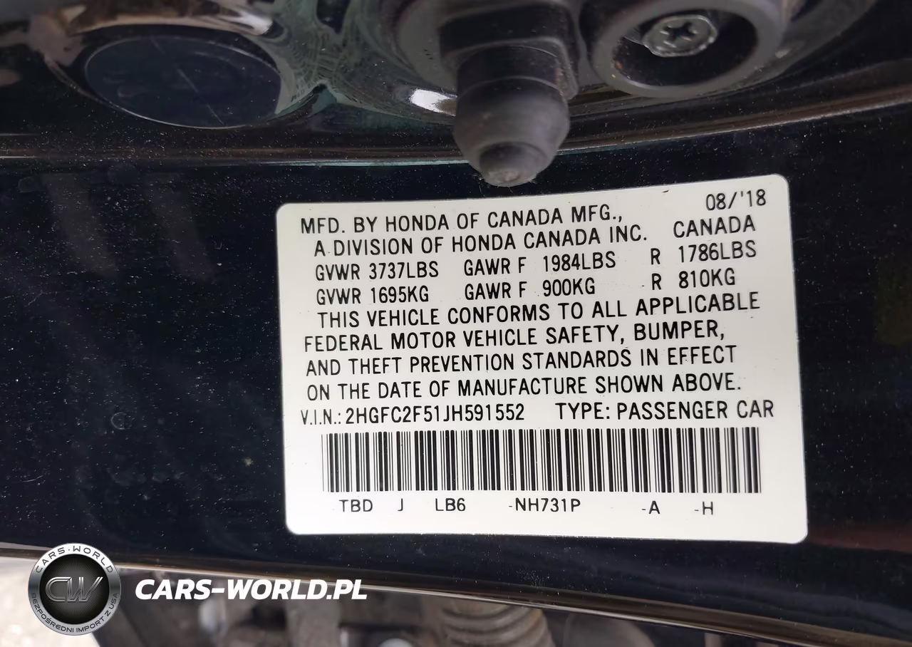 2018 Honda Civic Lx VIN:2HGFC2F51JH591552 - 9