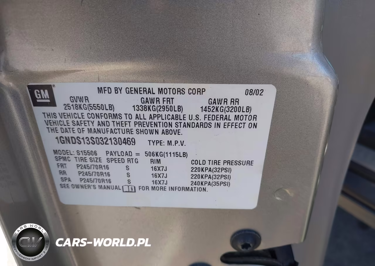 2003 Chevrolet Trailblazer Ls VIN:1GNDS13S032130469 - 9