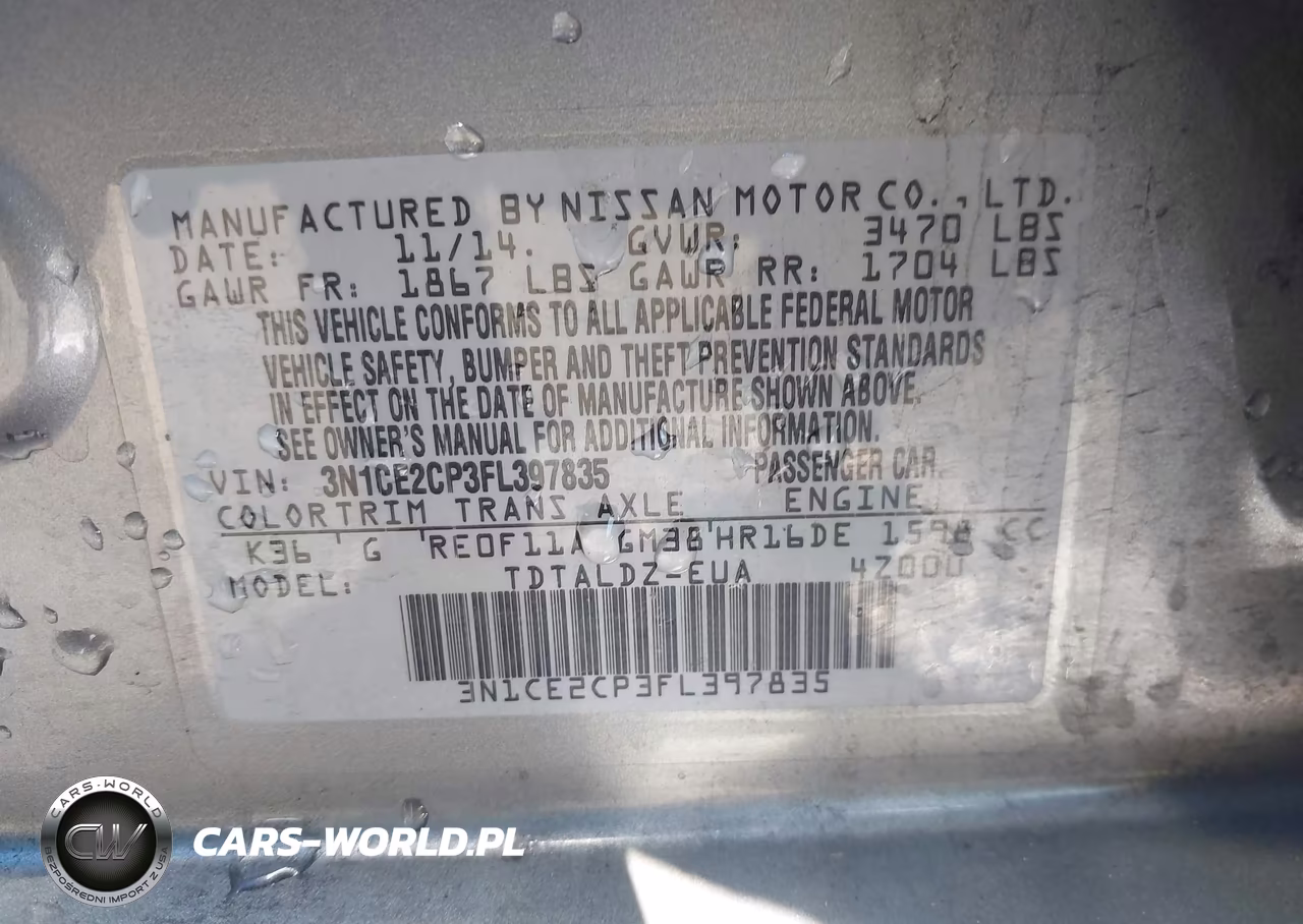 2015 Nissan Versa Note S (Sr)-S Plus-Sl-Sr-Sv VIN:3N1CE2CP3FL397835 - 9