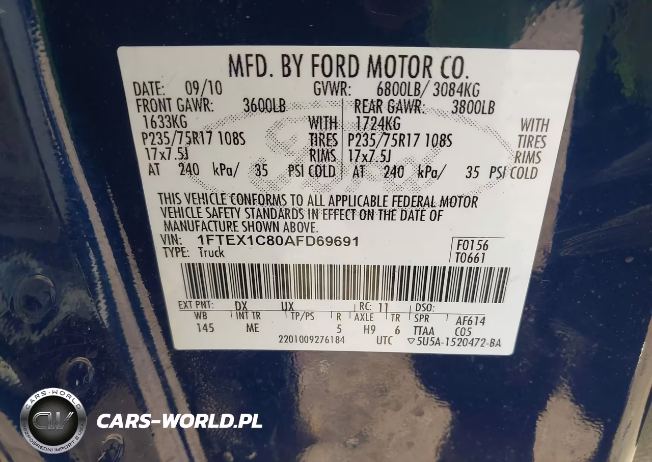 2010 Ford F-150 Xlt VIN:1FTEX1C80AFD69691 - 9
