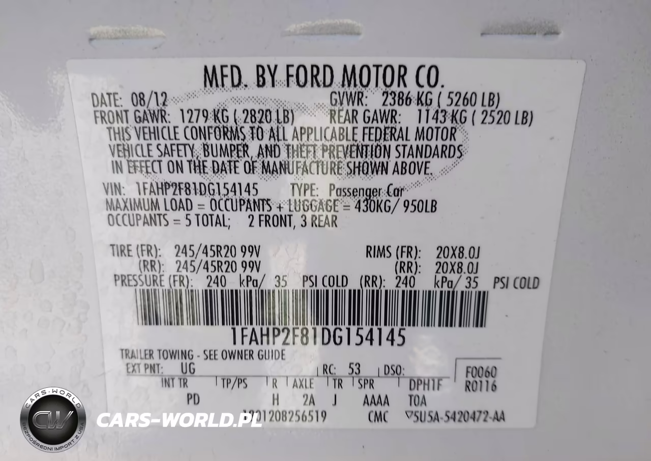 2013 Ford Taurus Limited VIN:1FAHP2F81DG154145 - 9