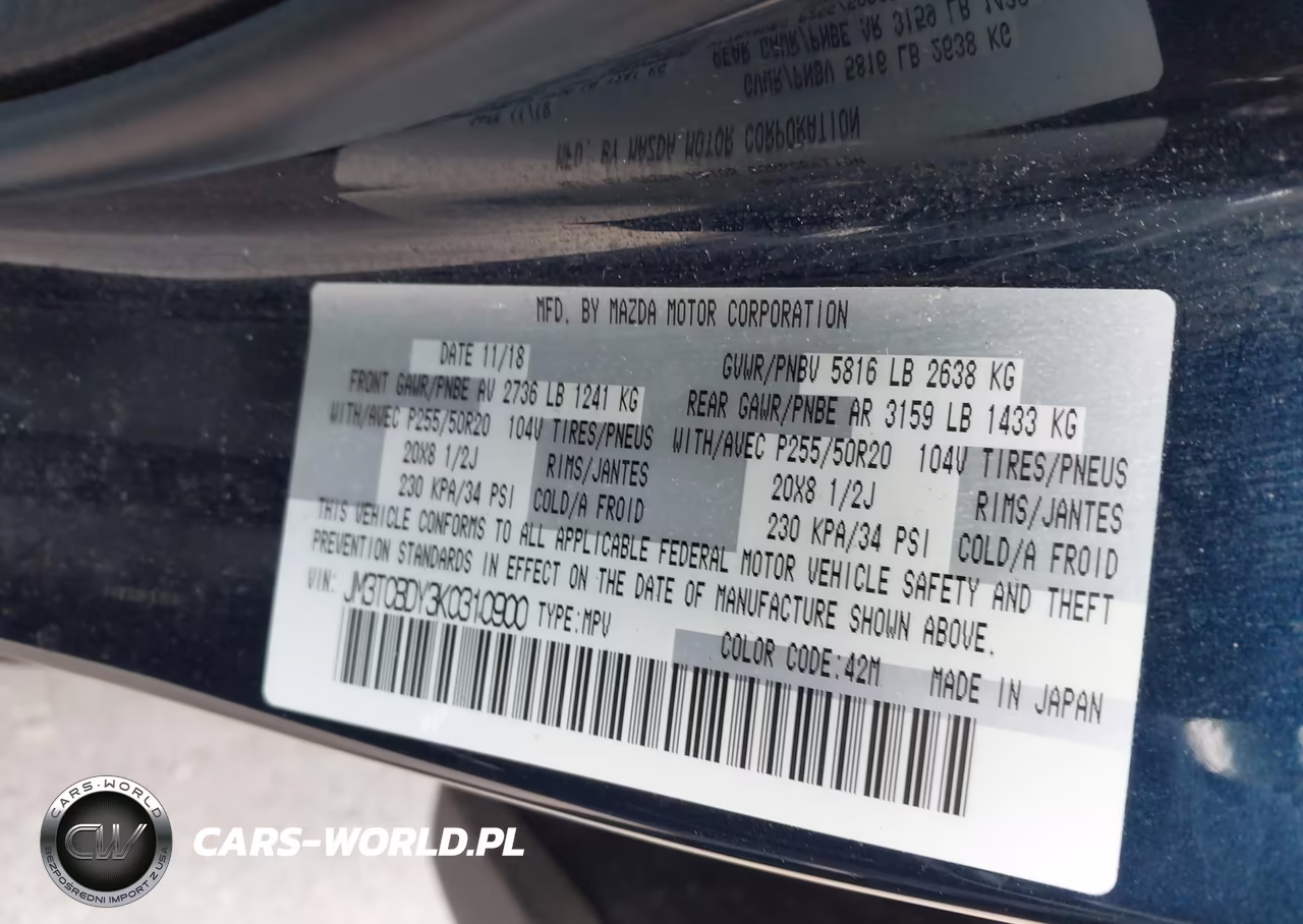 2019 Mazda Cx-9 Grand Touring VIN:JM3TCBDY3K0310900 - 9