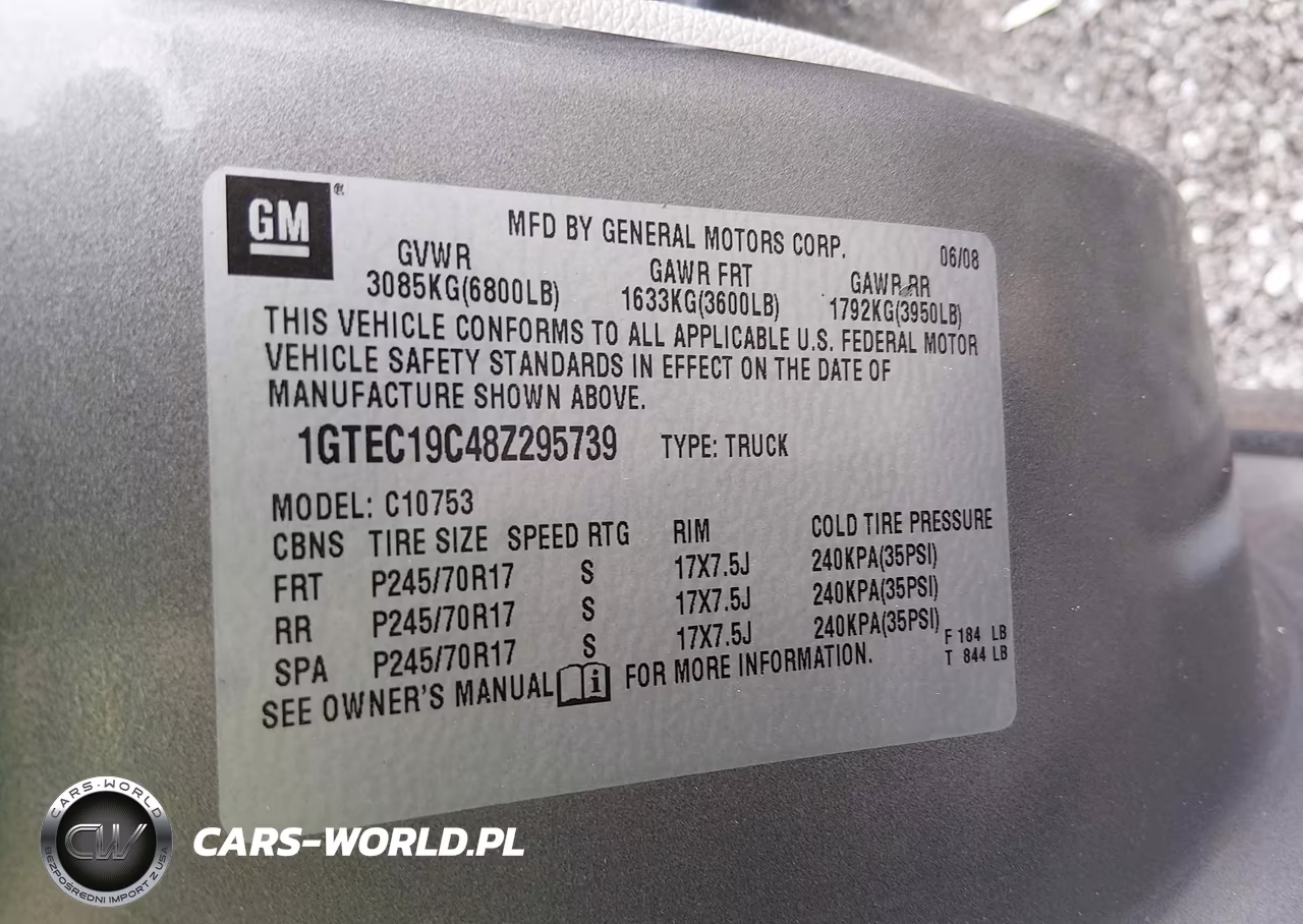 2008 GMC Sierra 1500 Work Truck VIN:1GTEC19C48Z295739 - 9
