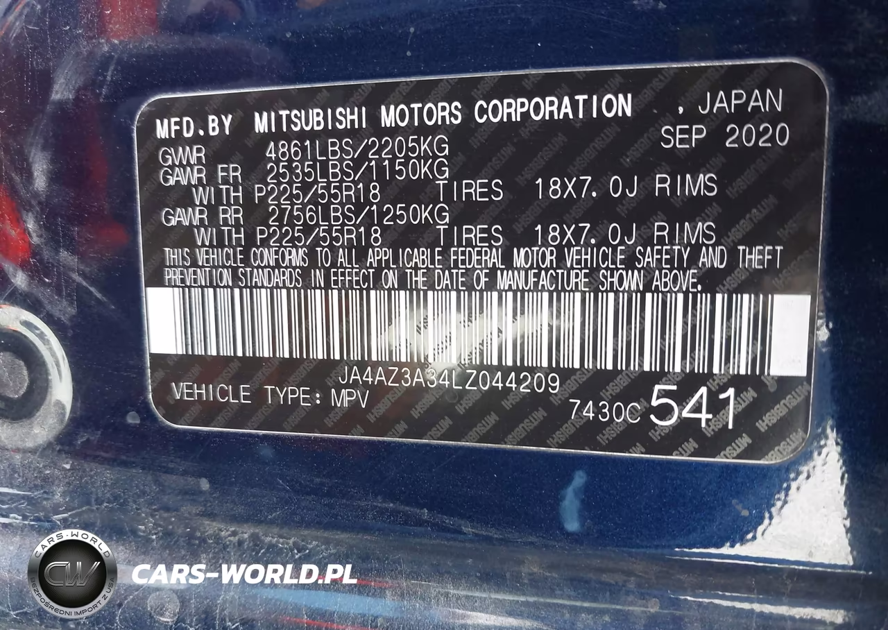 2020 Mitsubishi Outlander Es 2.4 S-Awc-Le 2.4 S-Awc-Se 2.4 S-Awc-Sel 2.4 S-Awc-Sp 2.4 S-Awc VIN:JA4AZ3A34LZ044209 - 9