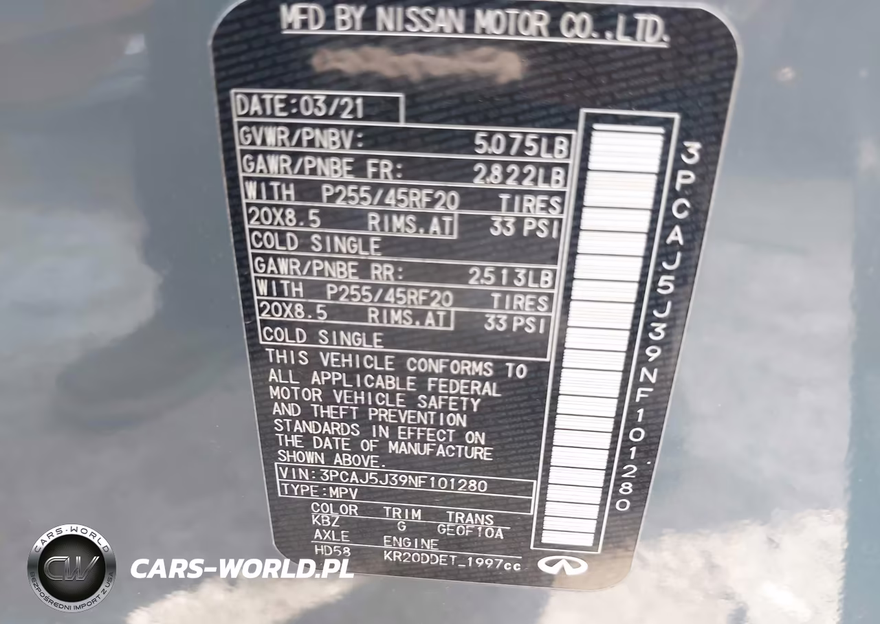 2022 Infiniti Qx55 Luxe Awd VIN:3PCAJ5J39NF101280 - 9