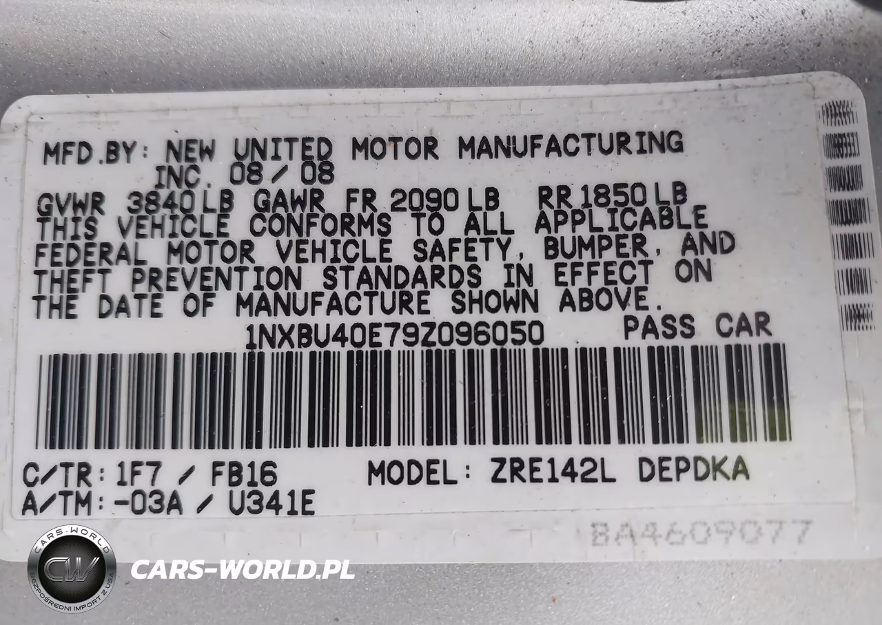 2009 Toyota Corolla VIN:1NXBU40E79Z096050 - 9