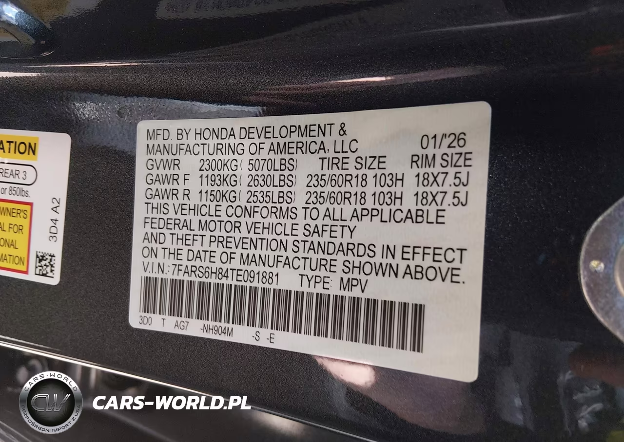 2026 Honda Cr-V Hybrid Awd Sport-L VIN:7FARS6H84TE091881 - 9