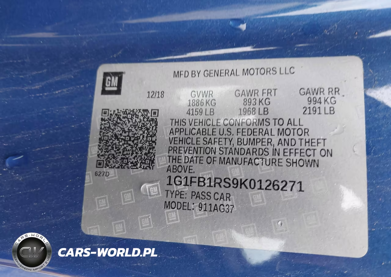 2019 Chevrolet Camaro 1Lt VIN:1G1FB1RS9K0126271 - 9