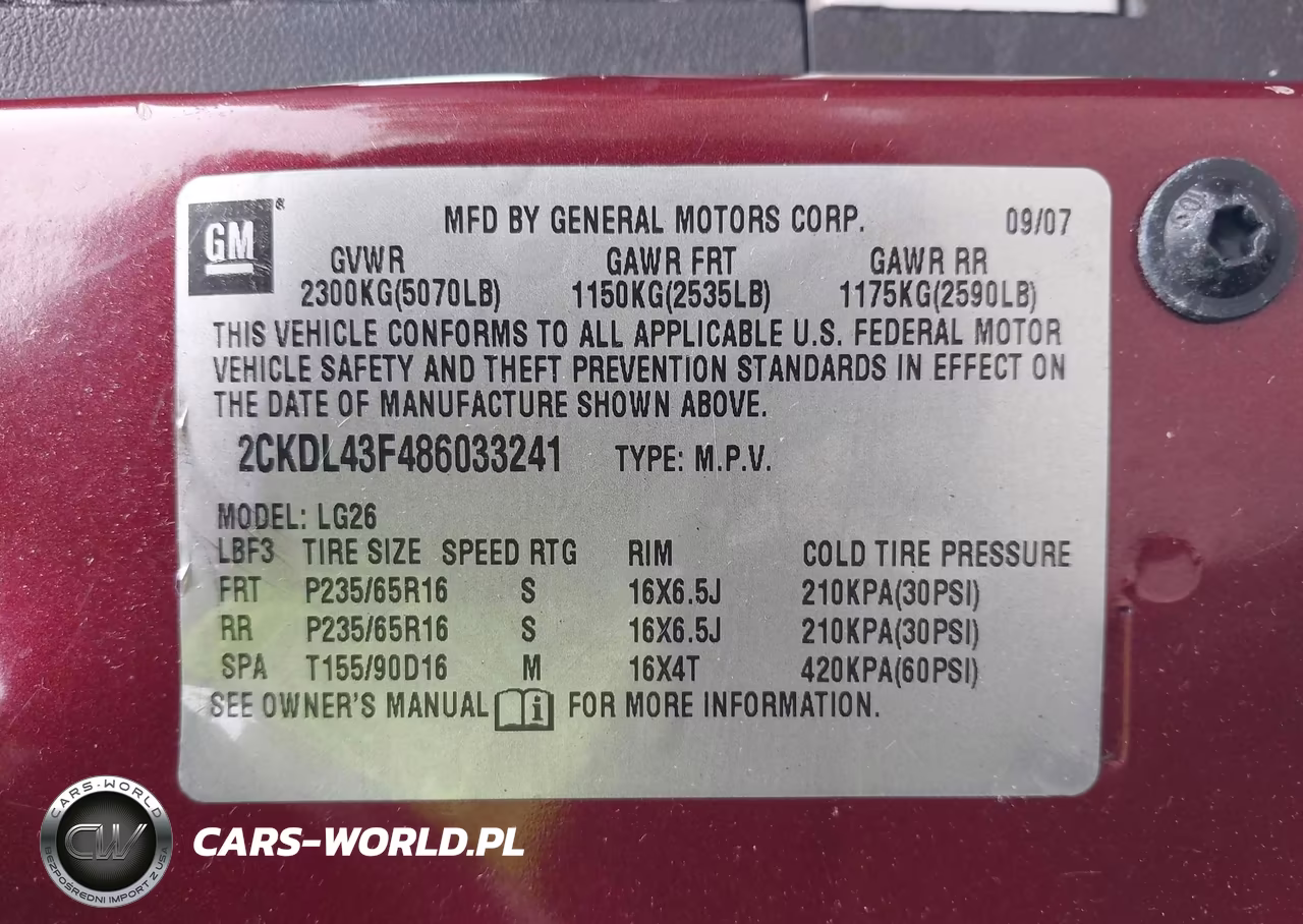 2008 Pontiac Torrent VIN:2CKDL43F486033241 - 9