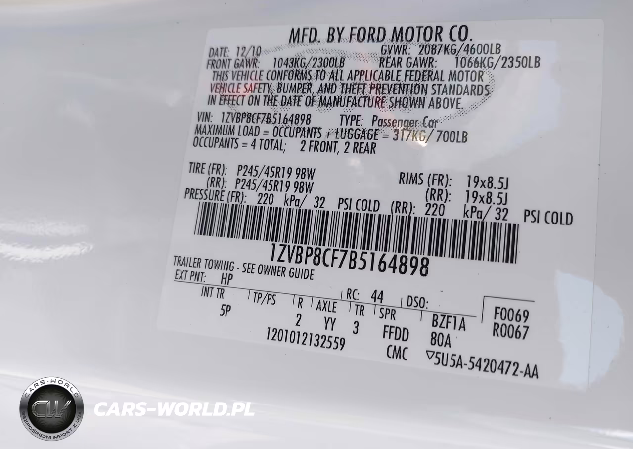 2011 Ford Mustang Gt Premium VIN:1ZVBP8CF7B5164898 - 9