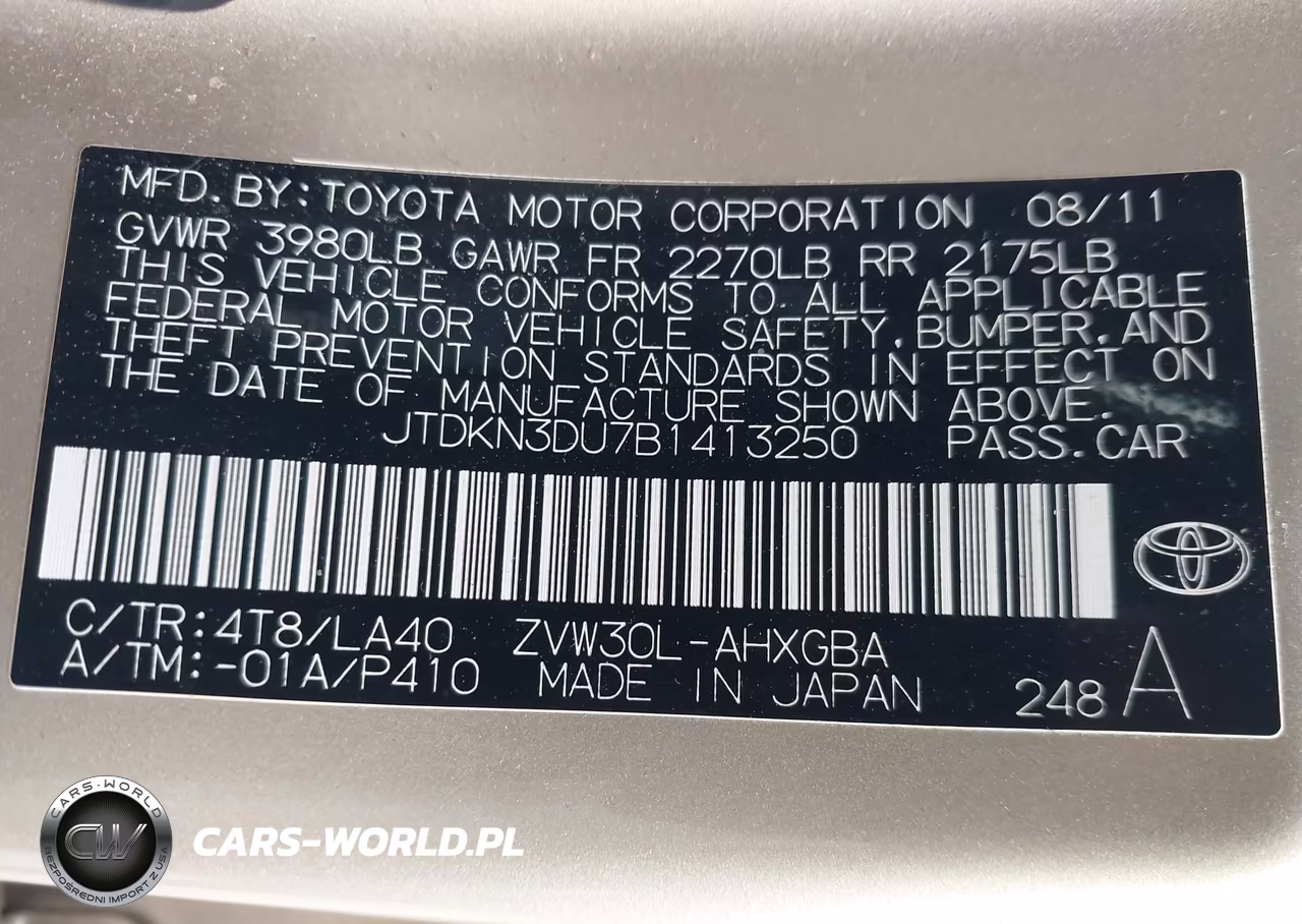 2011 Toyota Prius VIN:JTDKN3DU7B1413250 - 9