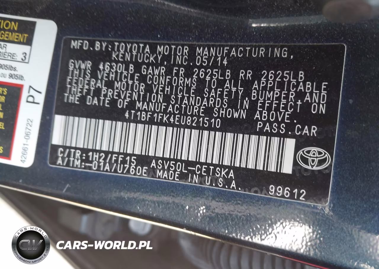 2014 Toyota Camry Se VIN:4T1BF1FK4EU821510 - 9