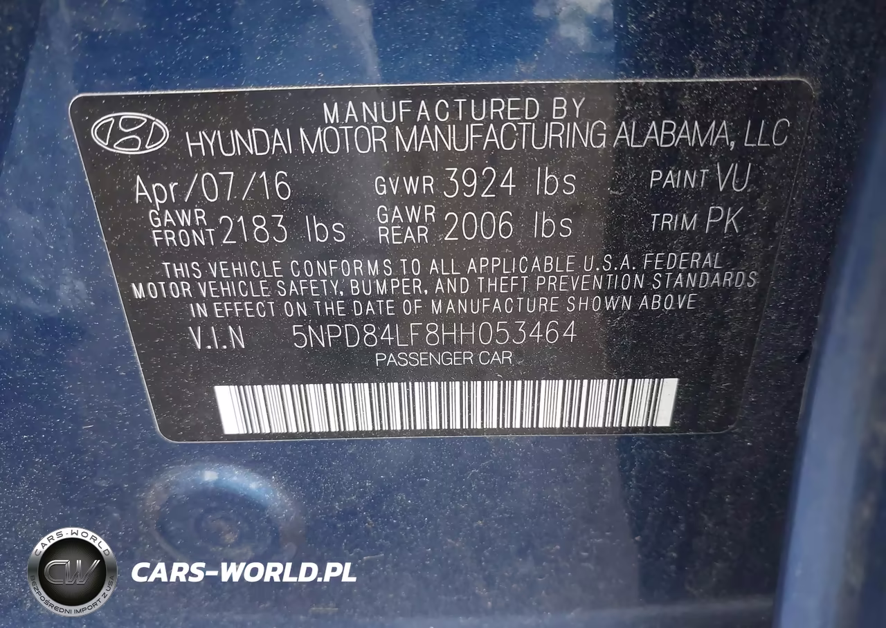 2017 Hyundai Elantra Se VIN:5NPD84LF8HH053464 - 9