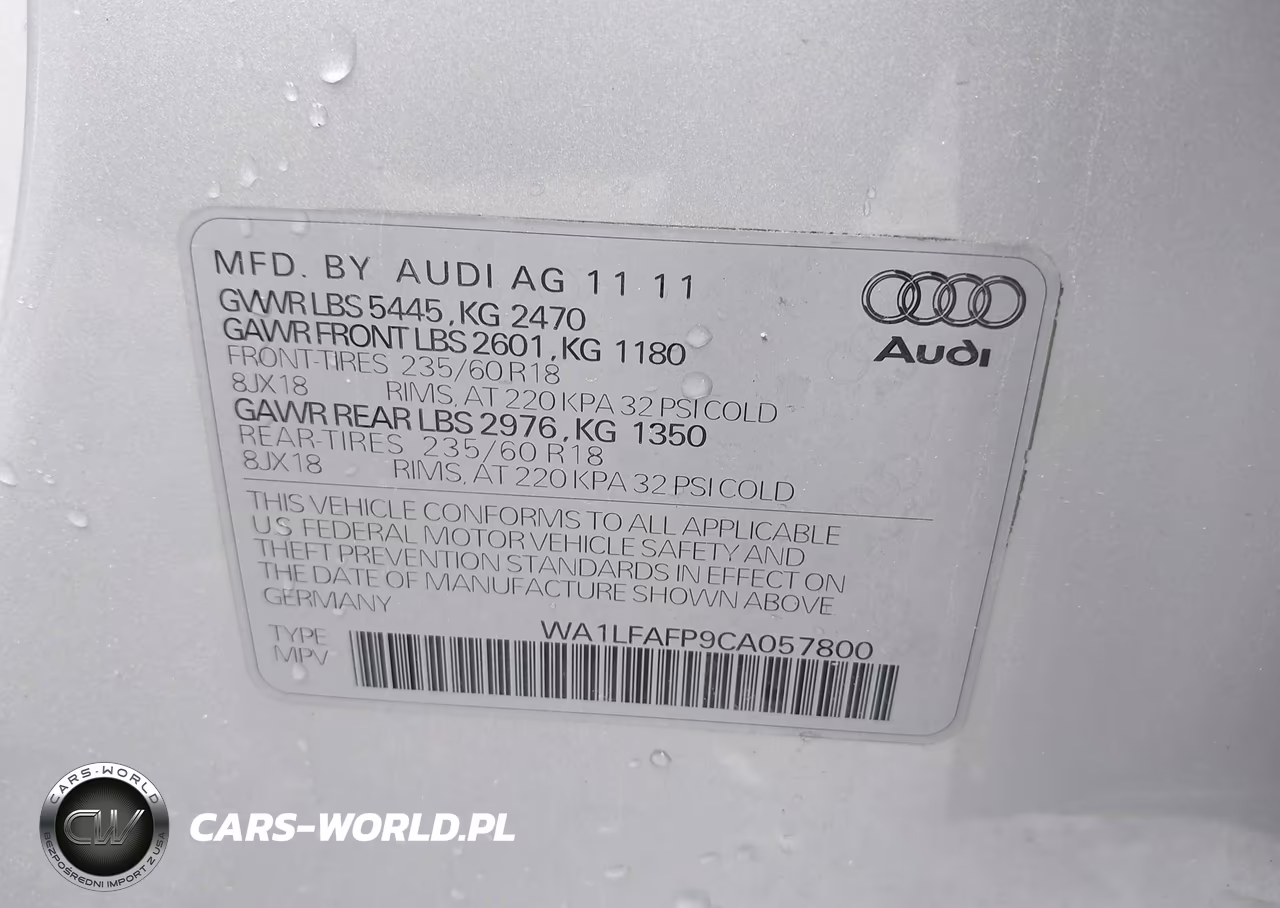 2012 Audi Q5 2.0T Premium VIN:WA1LFAFP9CA057800 - 9