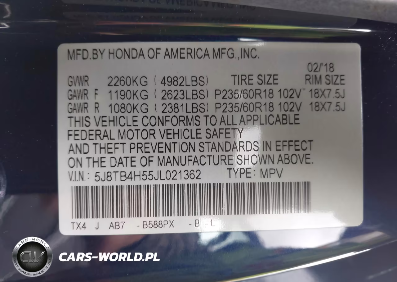 2018 Acura Rdx Technology Acurawatch Plus Packages-Technology Package VIN:5J8TB4H55JL021362 - 9