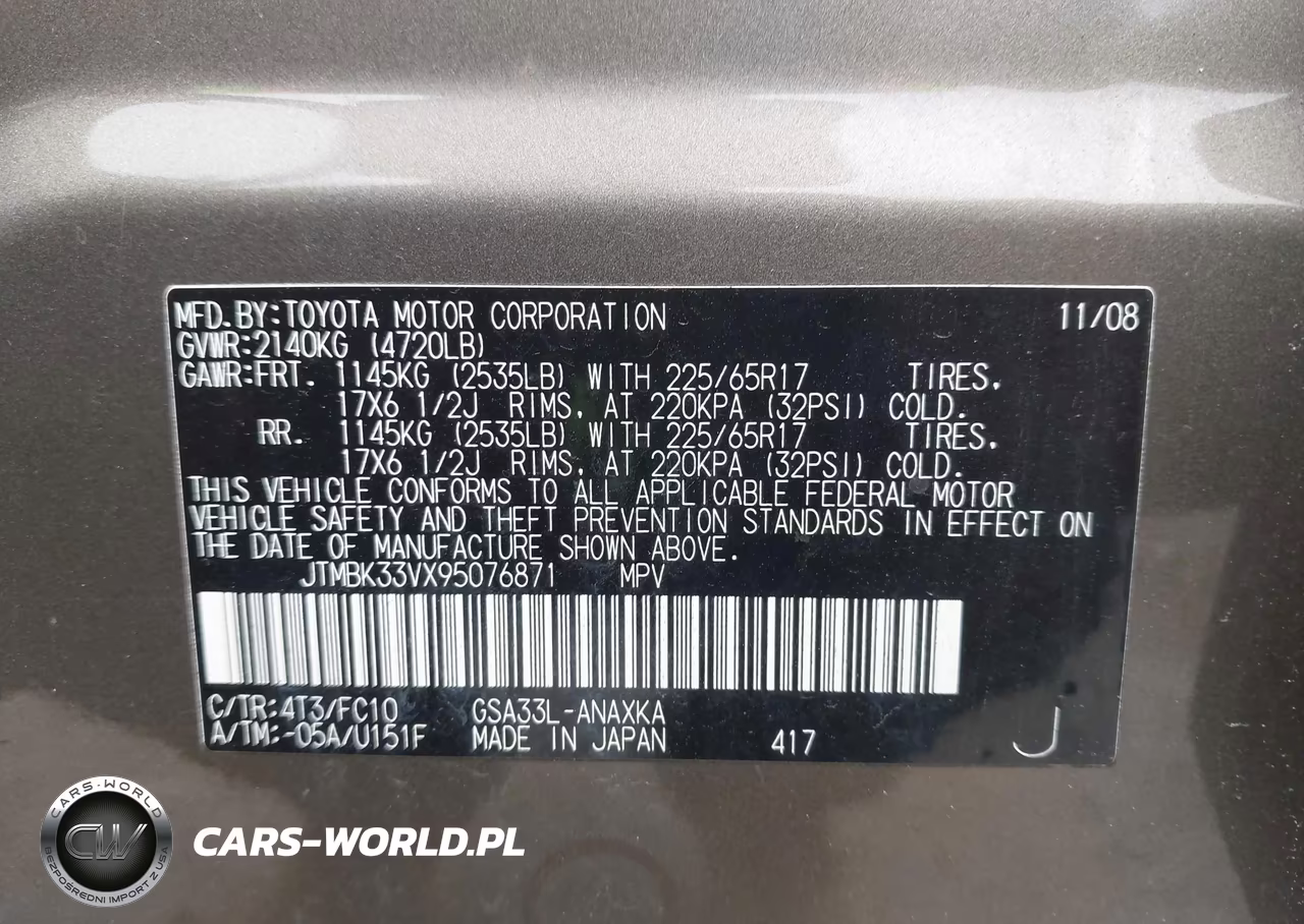 2009 Toyota Rav4 Base V6 VIN:JTMBK33VX95076871 - 9