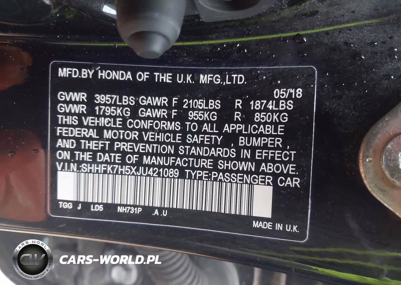 2018 Honda Civic Ex VIN:SHHFK7H5XJU421089 - 9