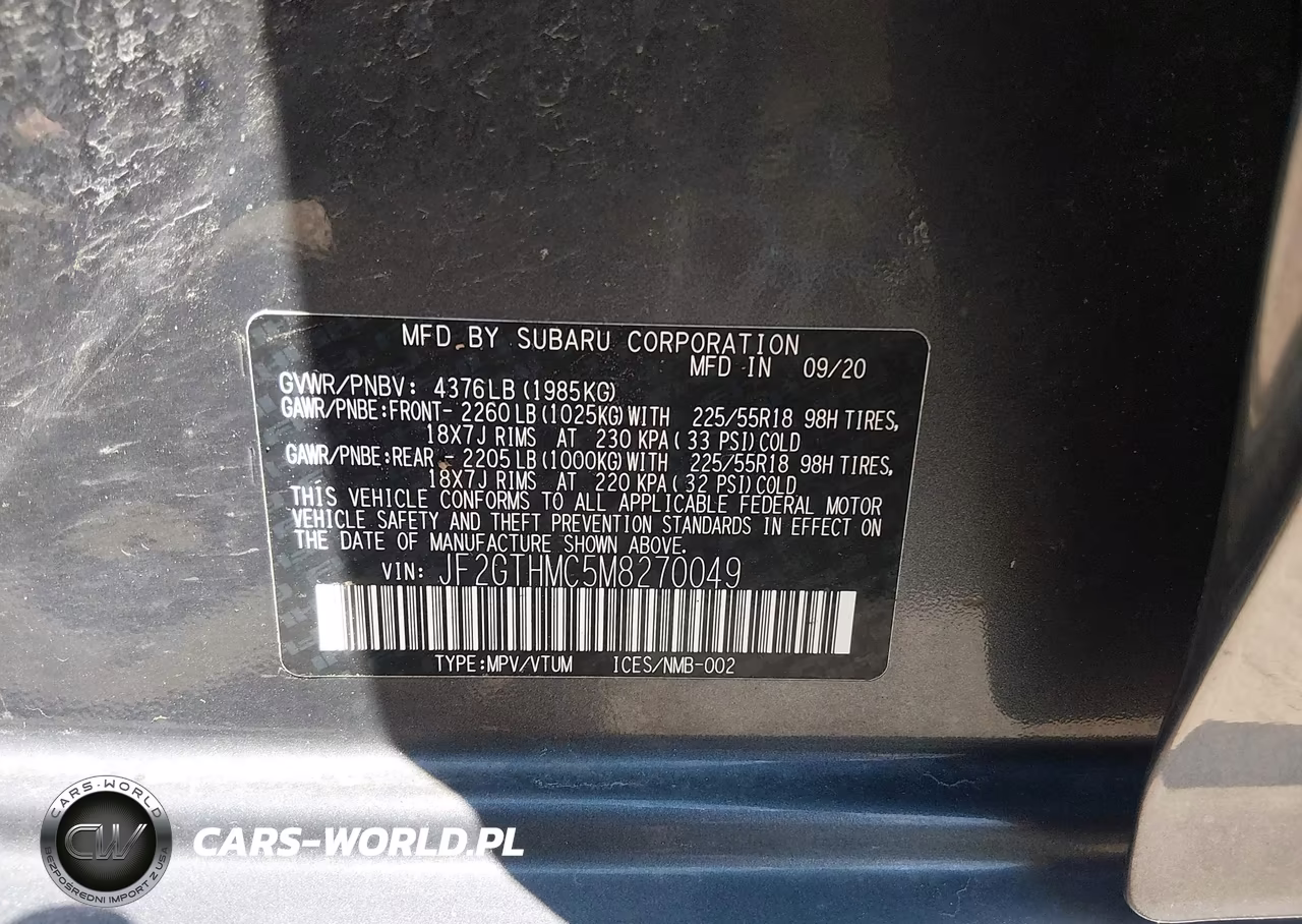 2021 Subaru Crosstrek Limited VIN:JF2GTHMC5M8270049 - 9