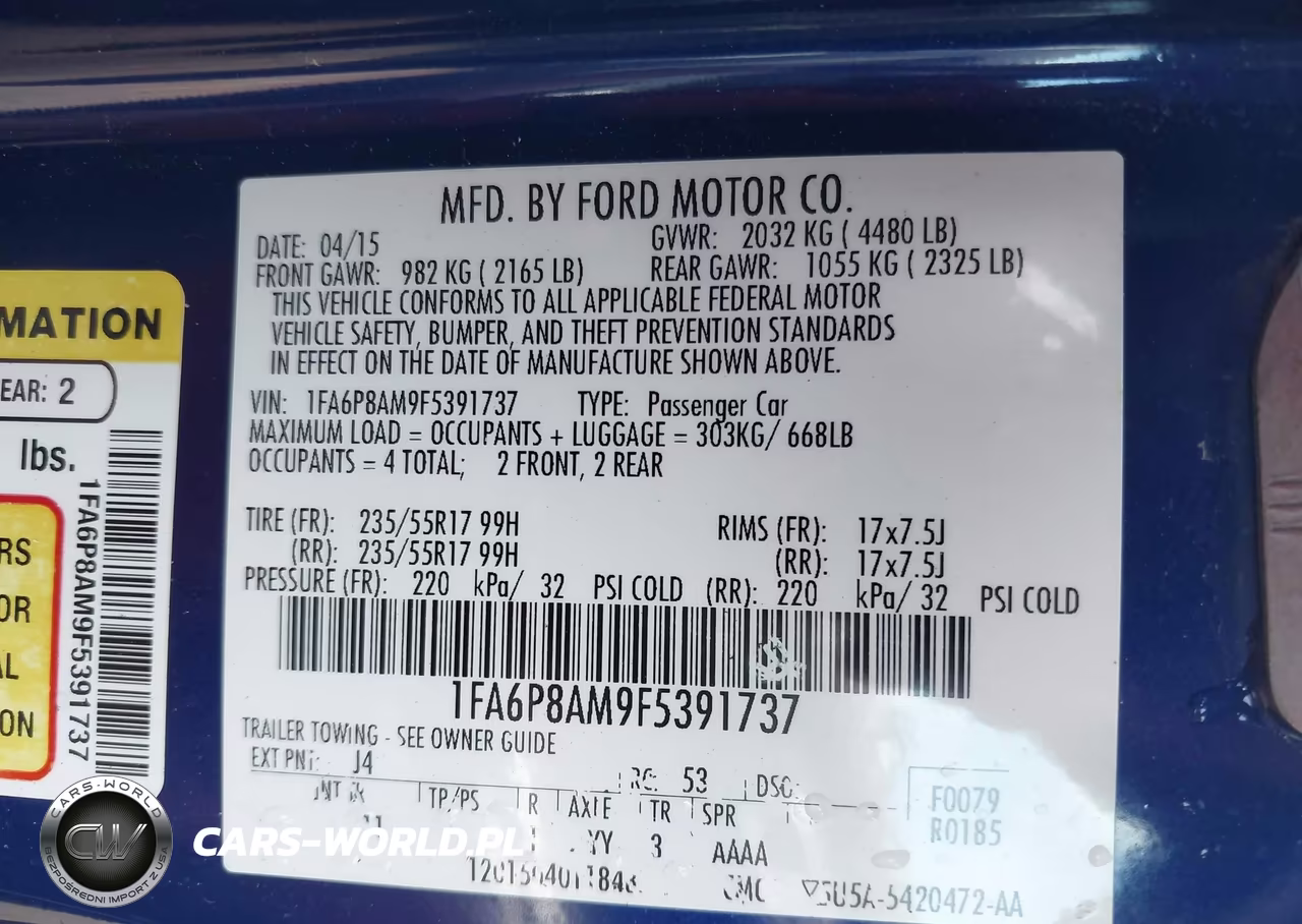 2015 Ford Mustang V6 VIN:1FA6P8AM9F5391737 - 9