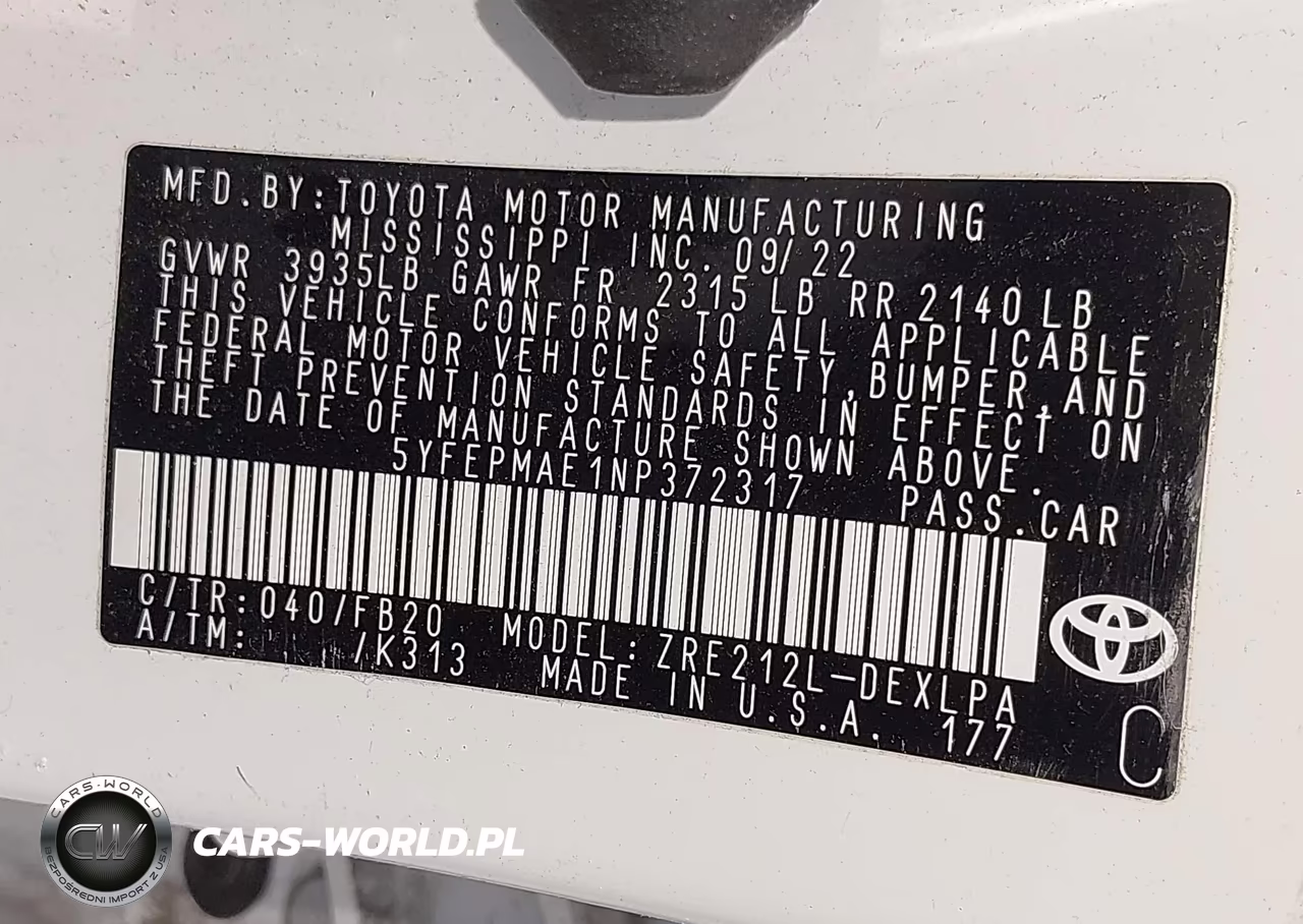 2022 Toyota Corolla Le VIN:5YFEPMAE1NP372317 - 9