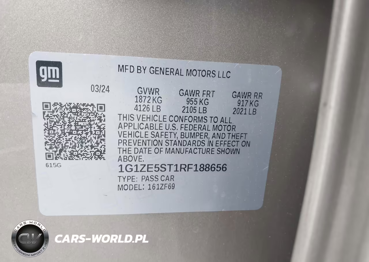 2024 Chevrolet Malibu Fwd 2Lt VIN:1G1ZE5ST1RF188656 - 9