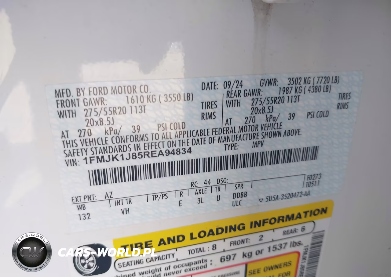 2024 Ford Expedition Xlt Max VIN:1FMJK1J85REA94834 - 9