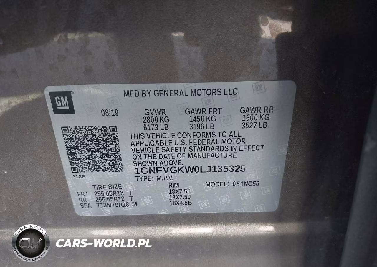 2020 Chevrolet Traverse Awd Lt Cloth VIN:1GNEVGKW0LJ135325 - 9