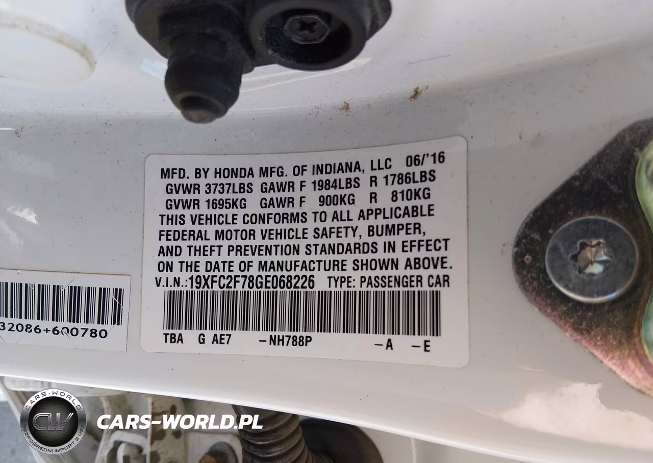 2016 Honda Civic Ex VIN:19XFC2F78GE068226 - 9
