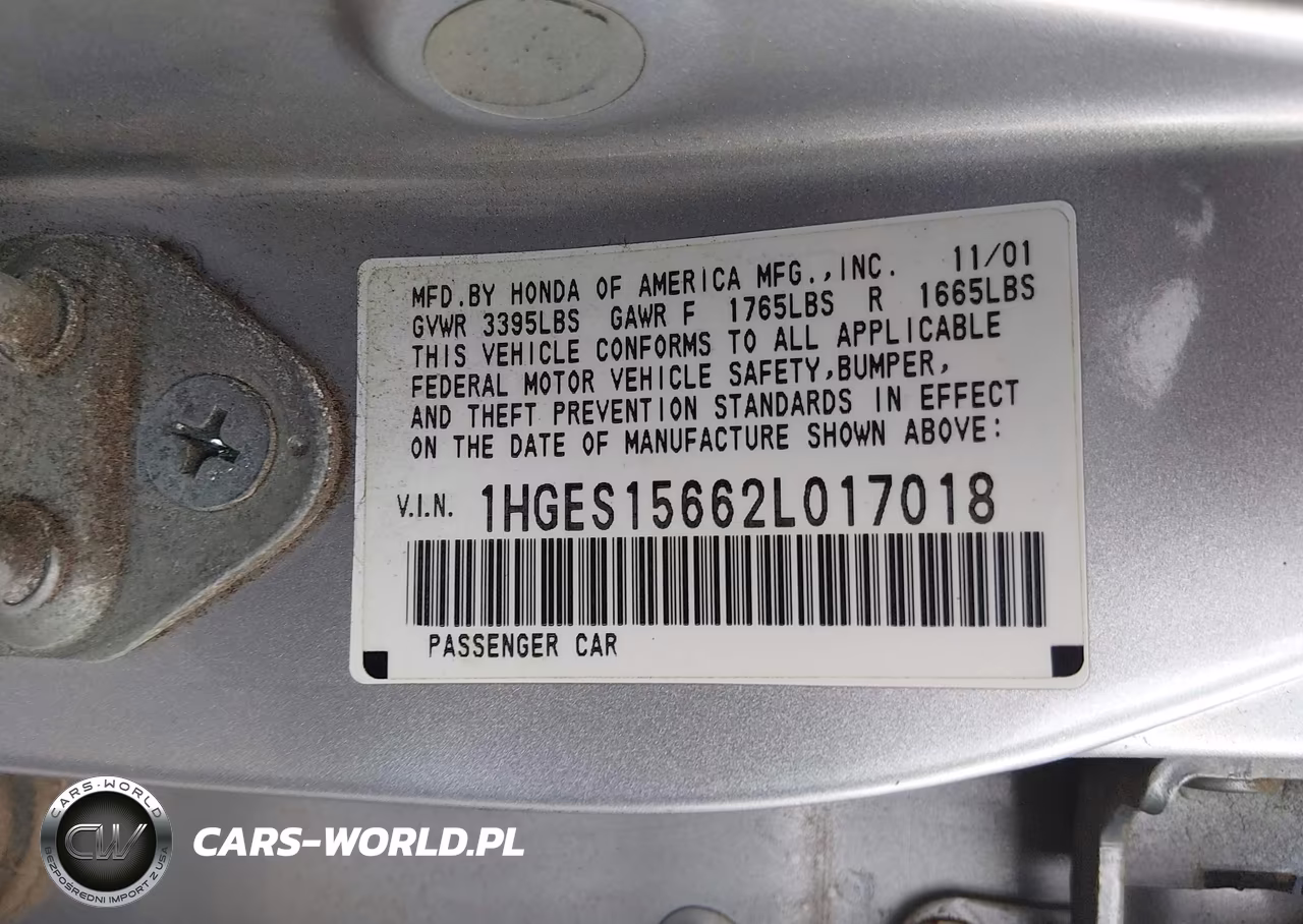 2002 Honda Civic Lx VIN:1HGES15662L017018 - 9