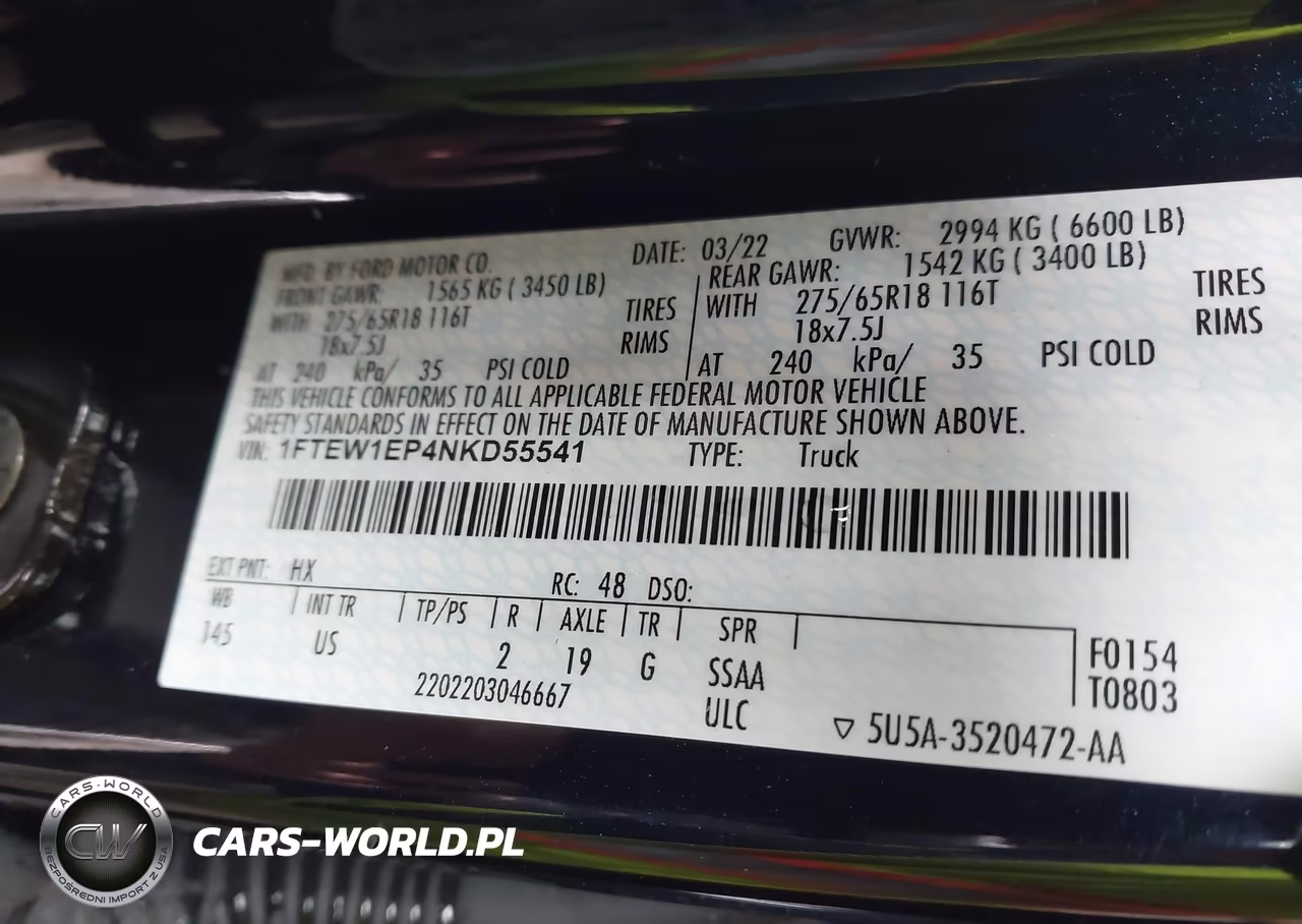 2022 Ford F-150 Xlt VIN:1FTEW1EP4NKD55541 - 9