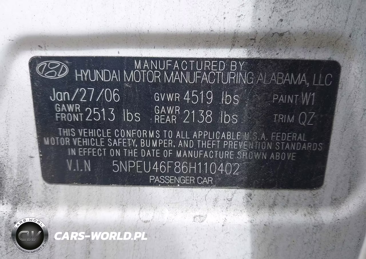 2006 Hyundai Sonata Gls V6-Lx V6 VIN:5NPEU46F86H110402 - 9