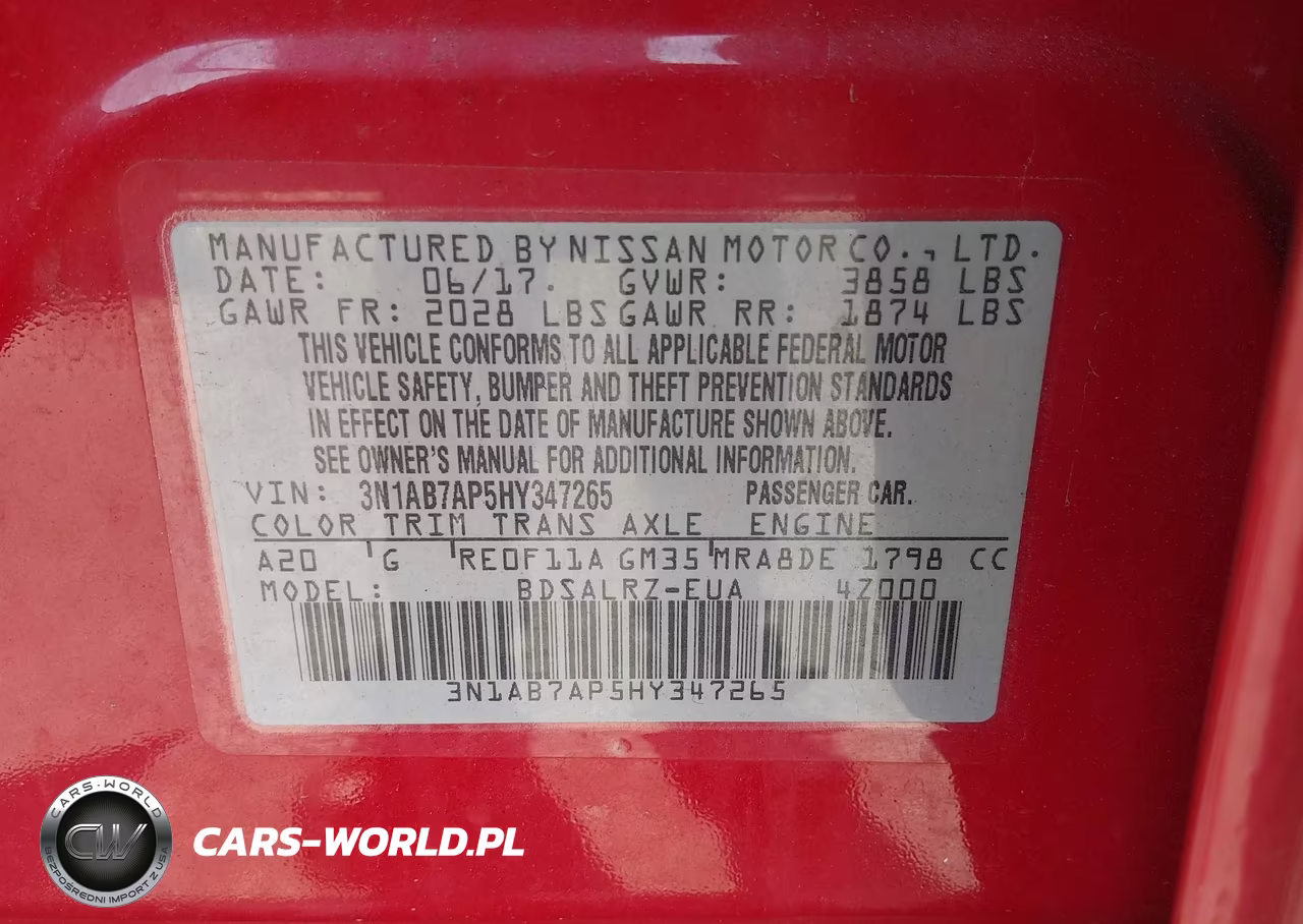 2017 Nissan Sentra Sr VIN:3N1AB7AP5HY347265 - 9