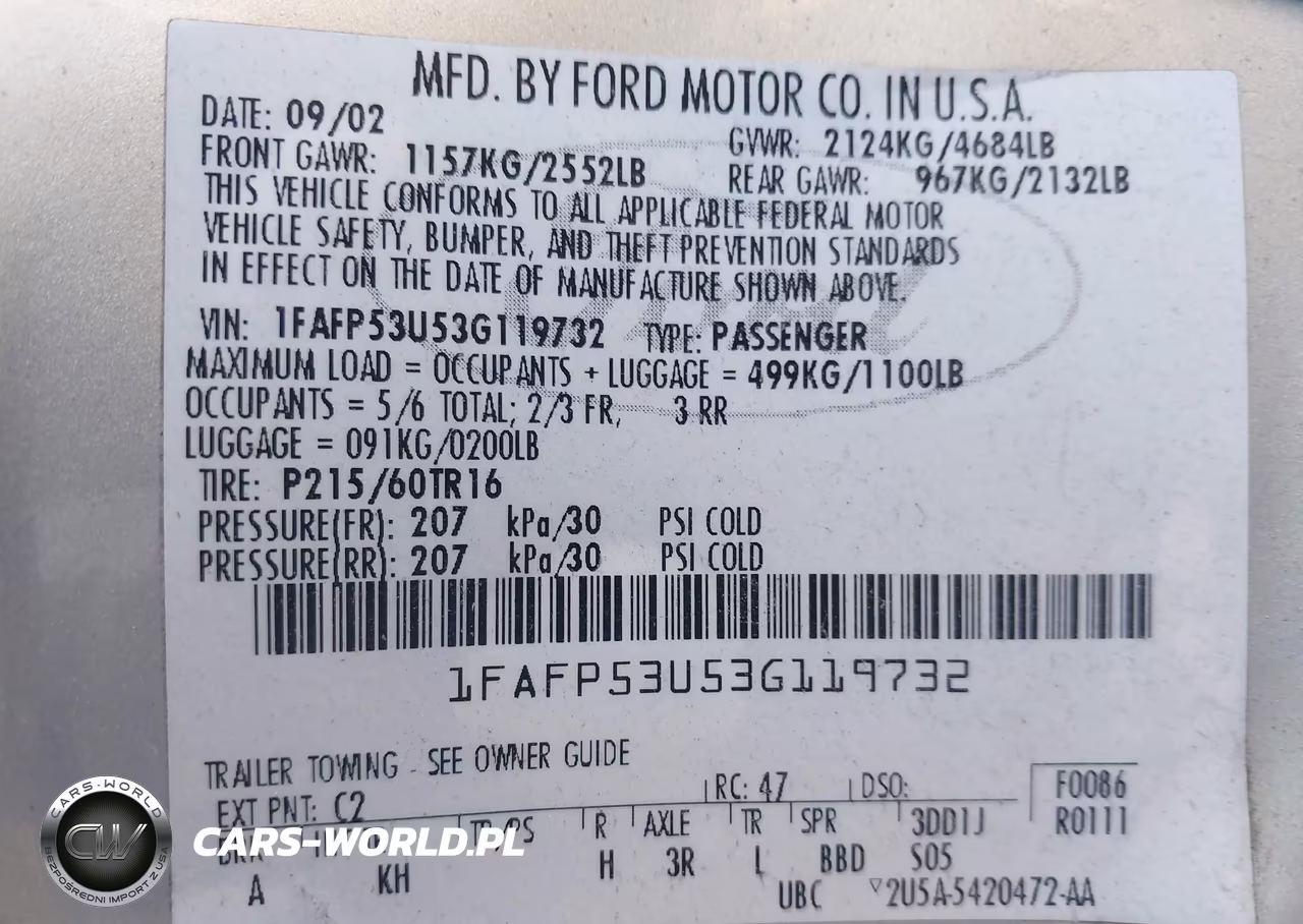 2003 Ford Taurus Se VIN:1FAFP53U53G119732 - 9
