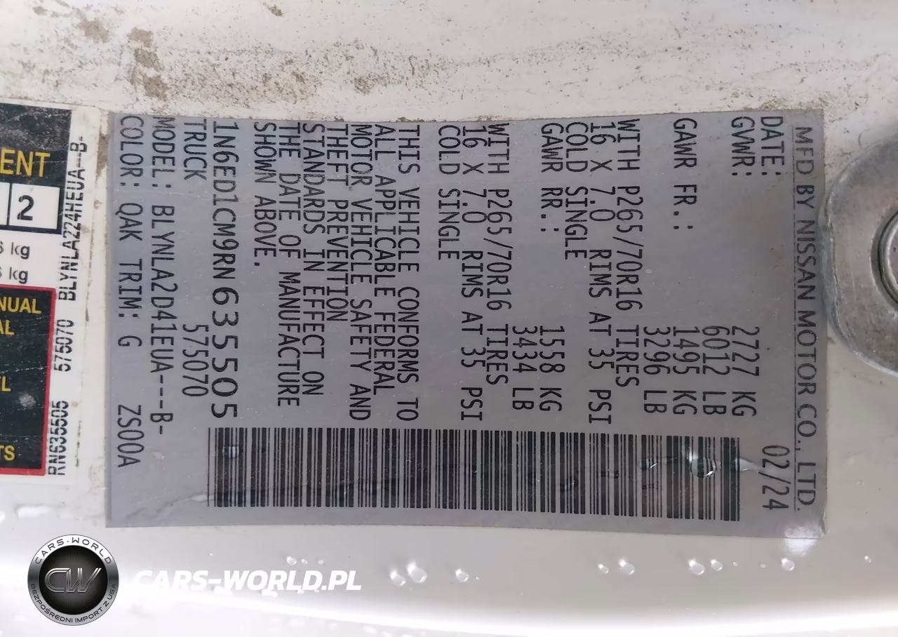 2024 Nissan Frontier King Cab S 4X4 VIN:1N6ED1CM9RN635505 - 9