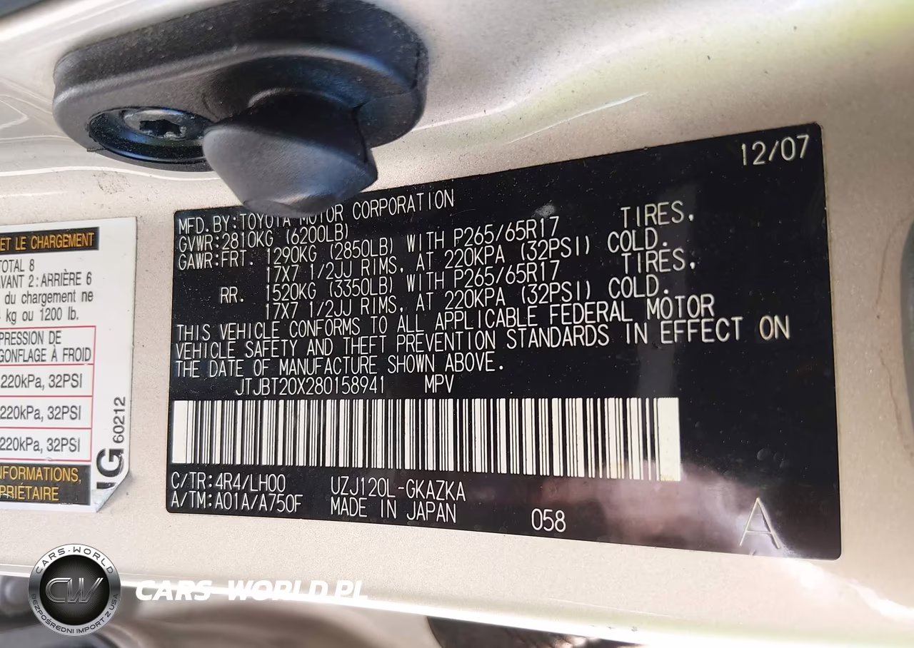 2008 Lexus Gx 470 VIN:JTJBT20X280158941 - 9