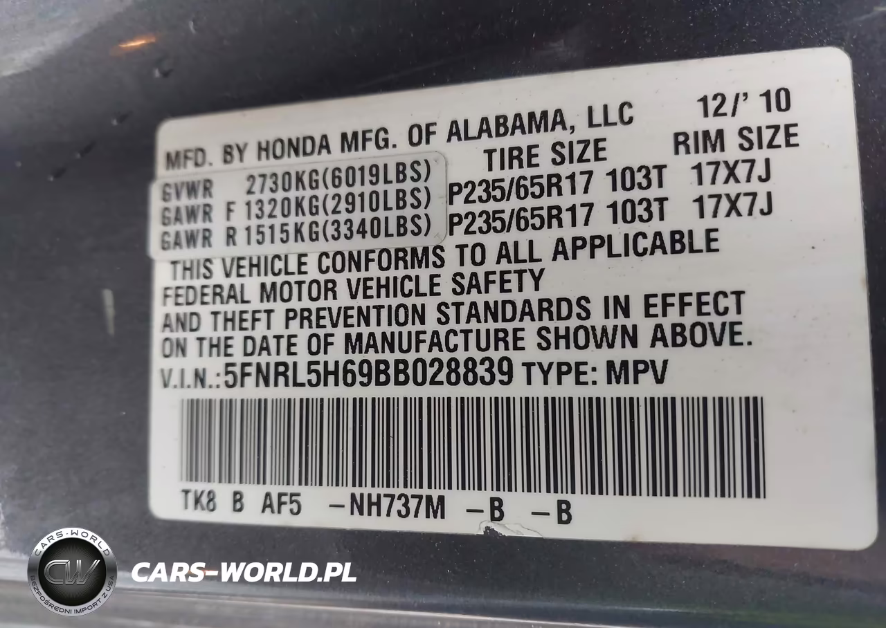2011 Honda Odyssey Ex-L VIN:5FNRL5H69BB028839 - 9