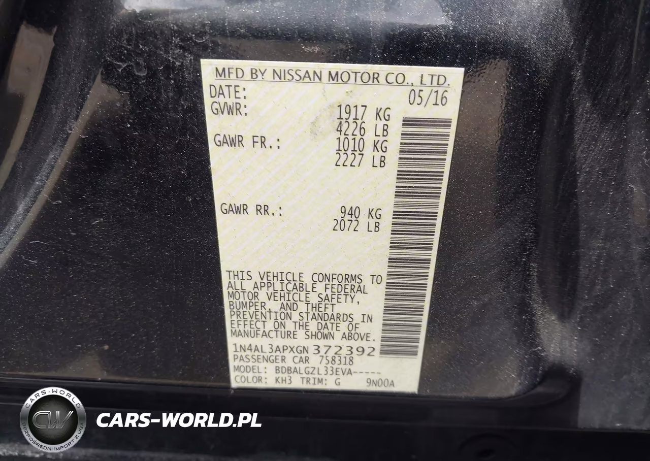 2016 Nissan Altima 2.5 S VIN:1N4AL3APXGN372392 - 9