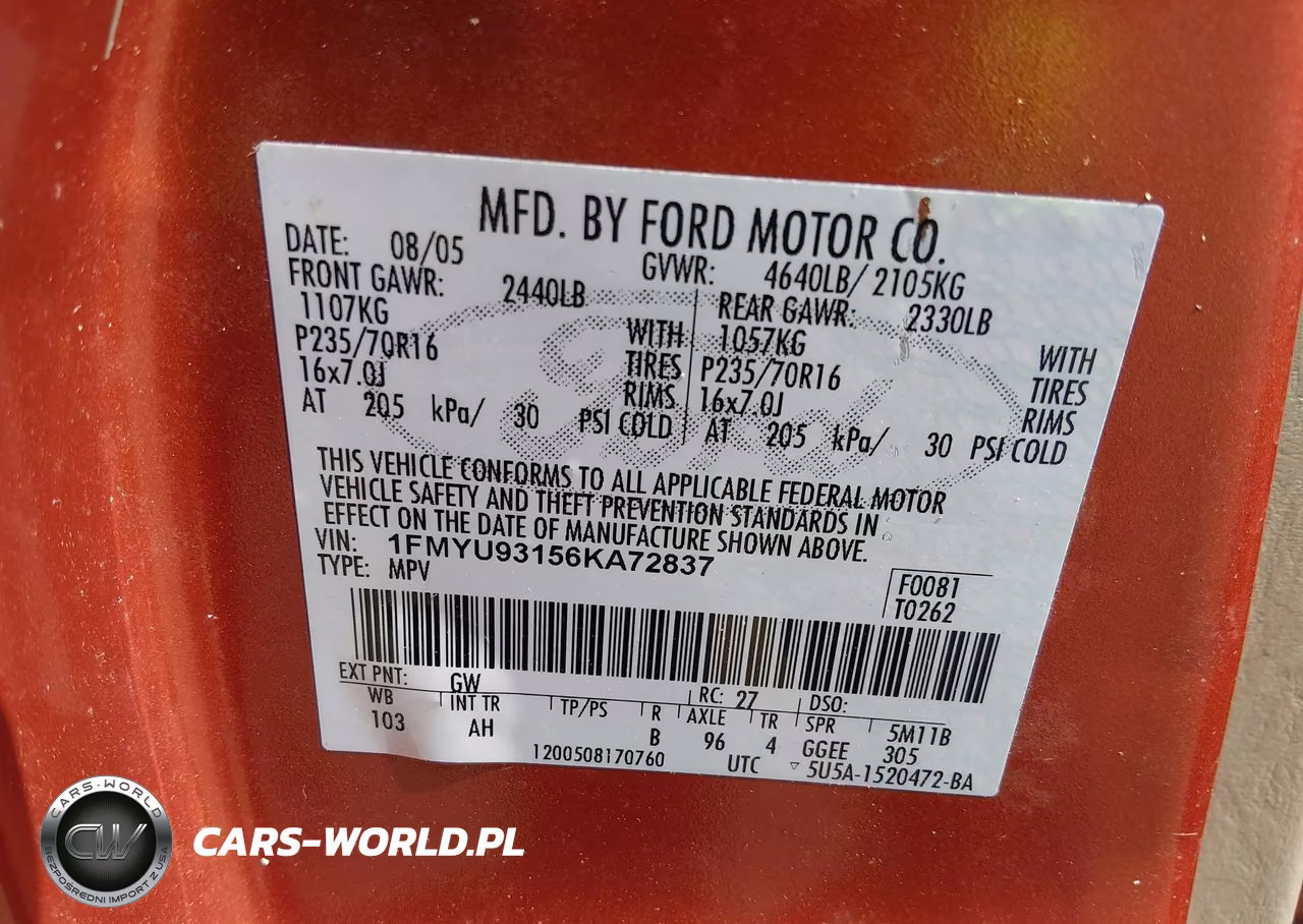 2006 Ford Escape Xlt-Xlt Sport VIN:1FMYU93156KA72837 - 9