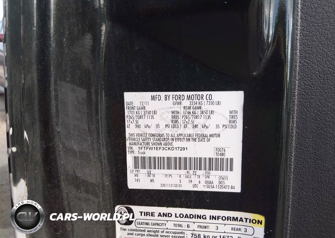 2012 Ford F-150 Xlt VIN:1FTFW1EF3CKD17291 - 9
